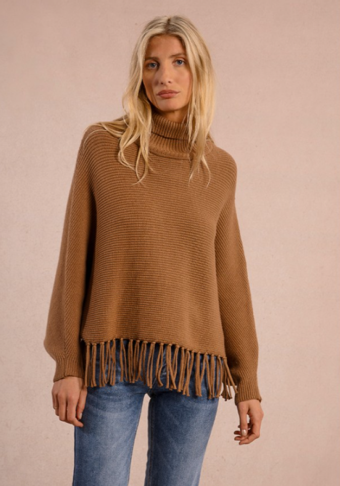 Poncho à franges – MOLLY BRACKEN - T2115DN - Molly Bracken