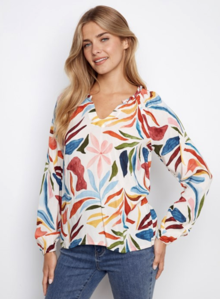 Blouse popover imprimée - CHARLIE B - C4750DR - Charlie B