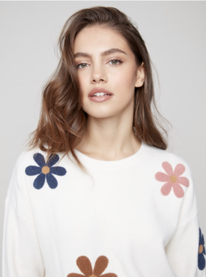 Chandail moelleux à fleurs - CHARLIE B 