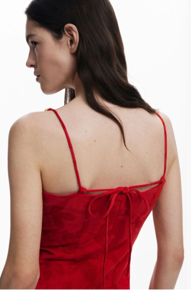 Robe à bretelles avec perles- DESIGUAL 
