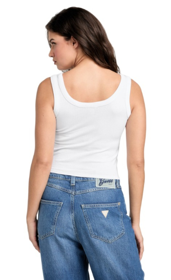 Camisole côtelé avec écusson triangle - GUESS 