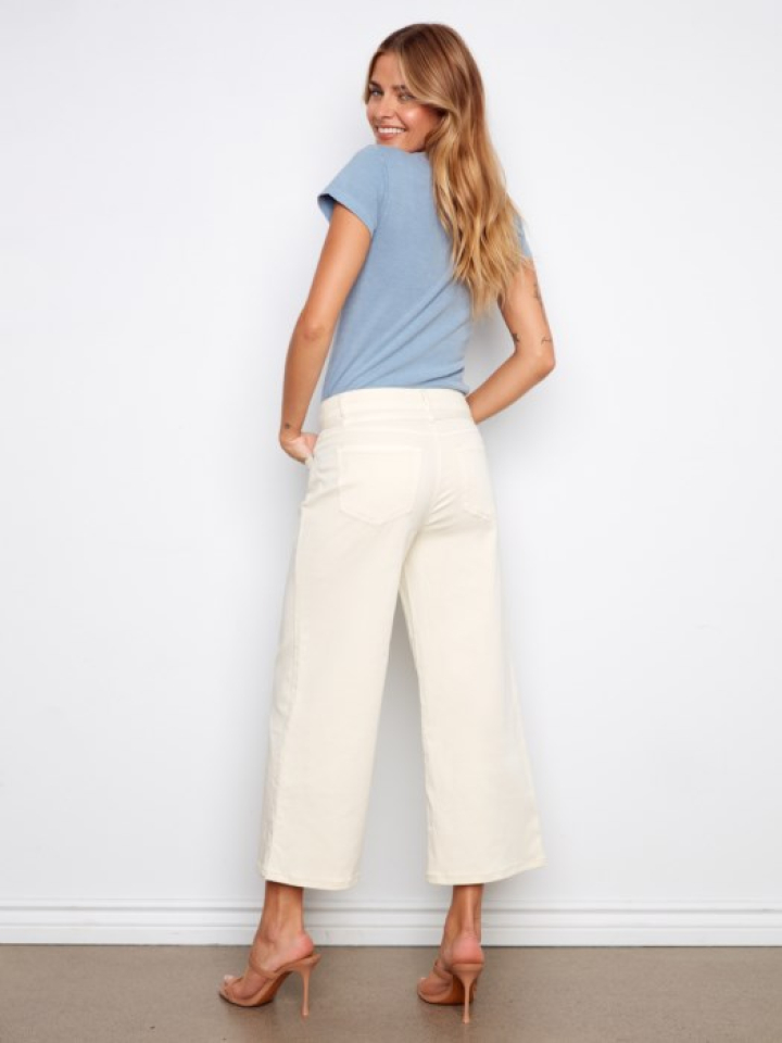 Pantalon large ceinturé en twill 7/8 – CHARLIE B