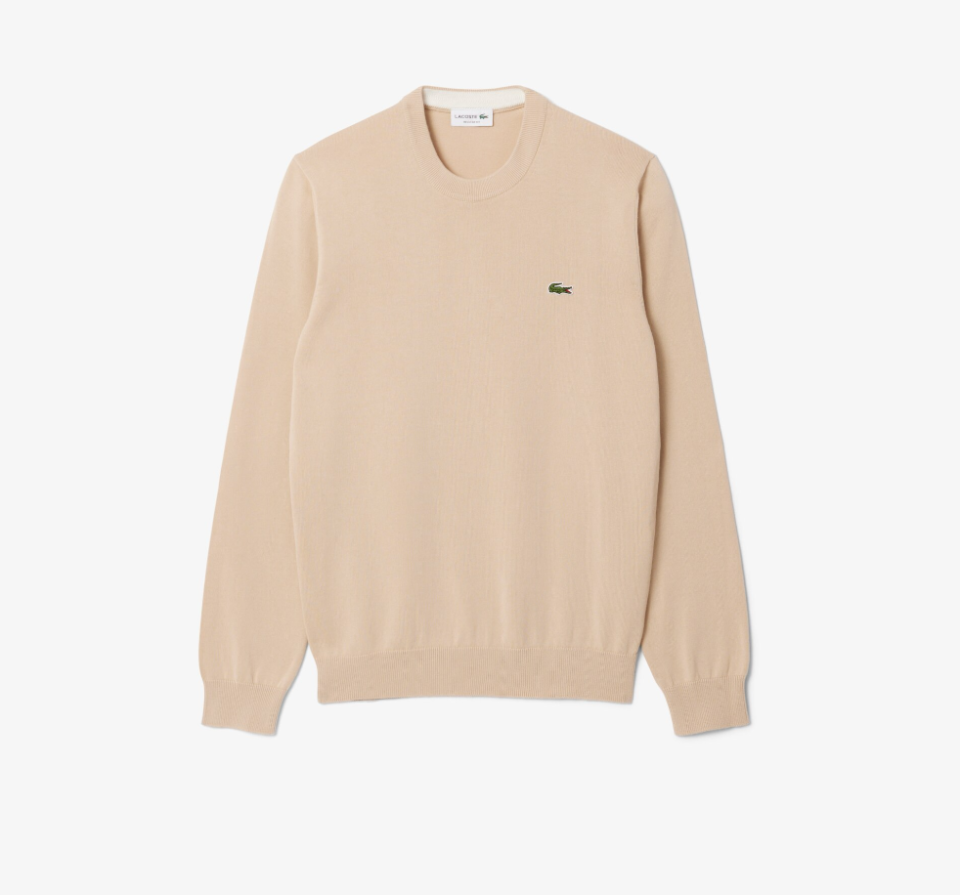 Pull à col rond en coton biologique uni - LACOSTE - AH1985 - LACOSTE