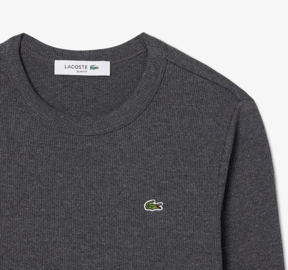 T-shirt slim fit coton côtelé - LACOSTE