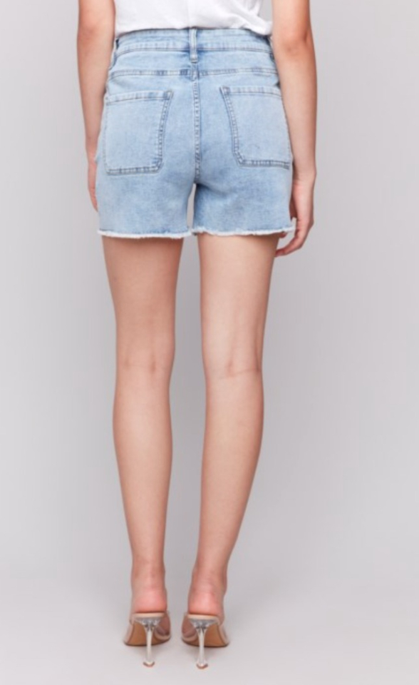 Short en denim stretch orné - CHARLIE B 