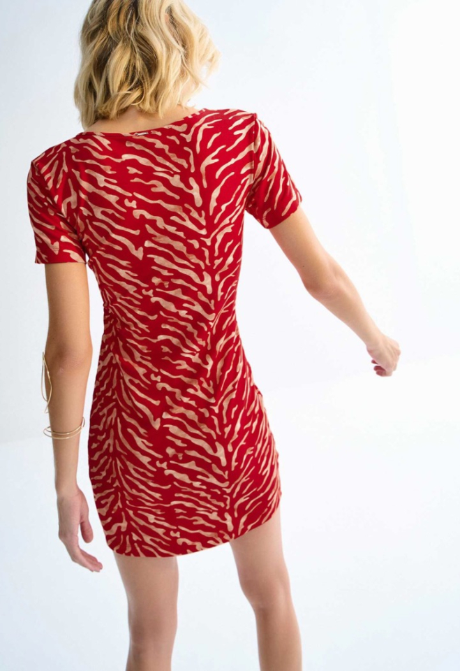 Robe imprimée col v - LEZALEZ