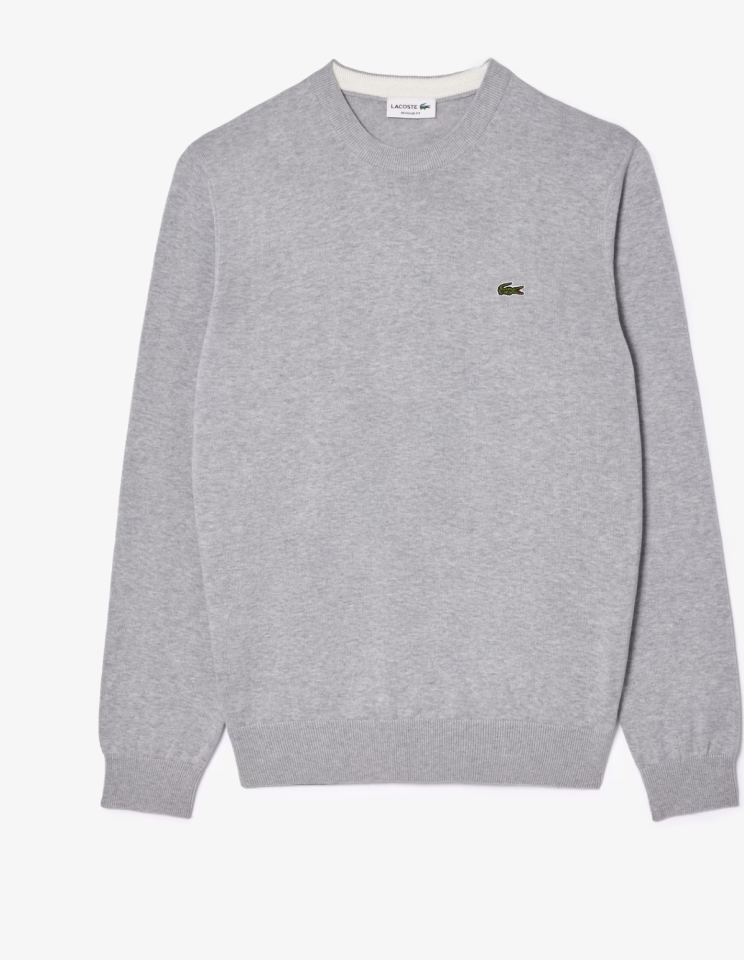 Pull à col rond en coton biologique uni - LACOSTE