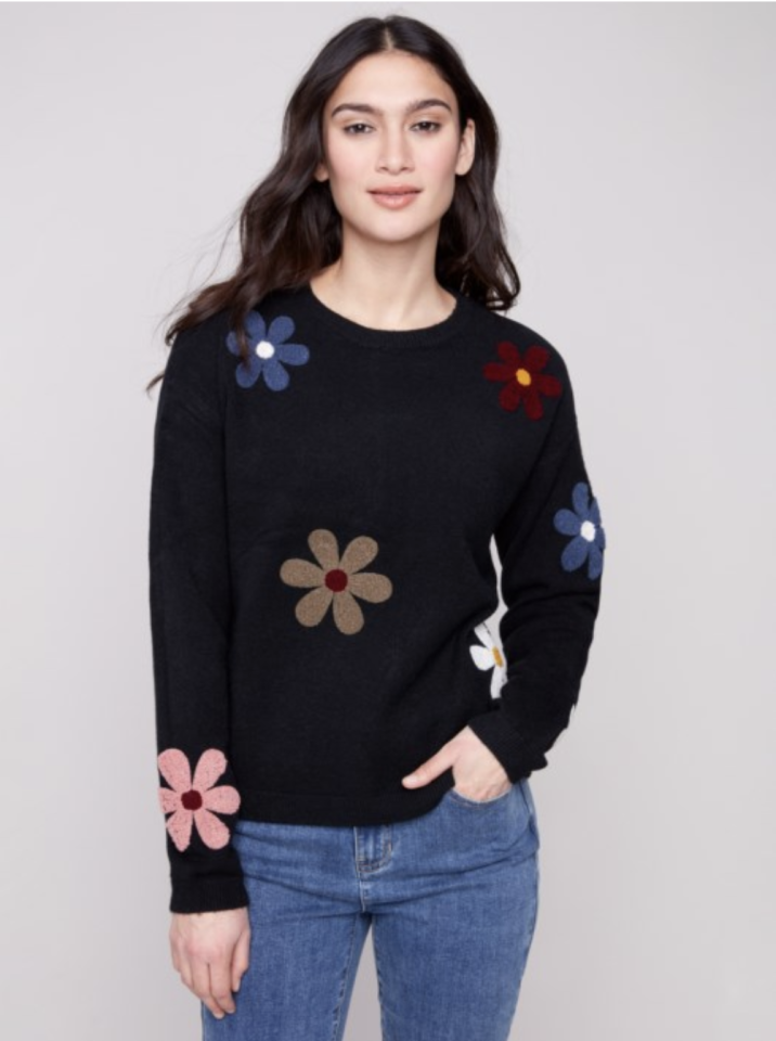 Chandail moelleux à fleurs - CHARLIE B - C2829 - Charlie B