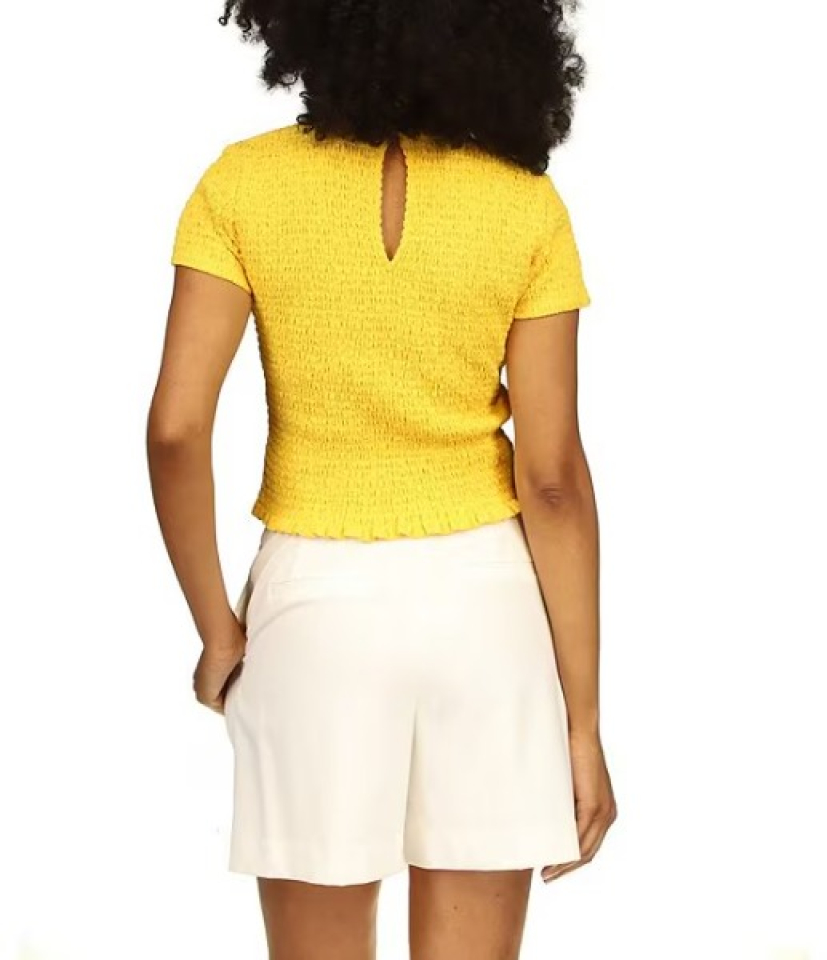 T-shirt encolure ronde à tissu froncée - MICHAEL KORS 
