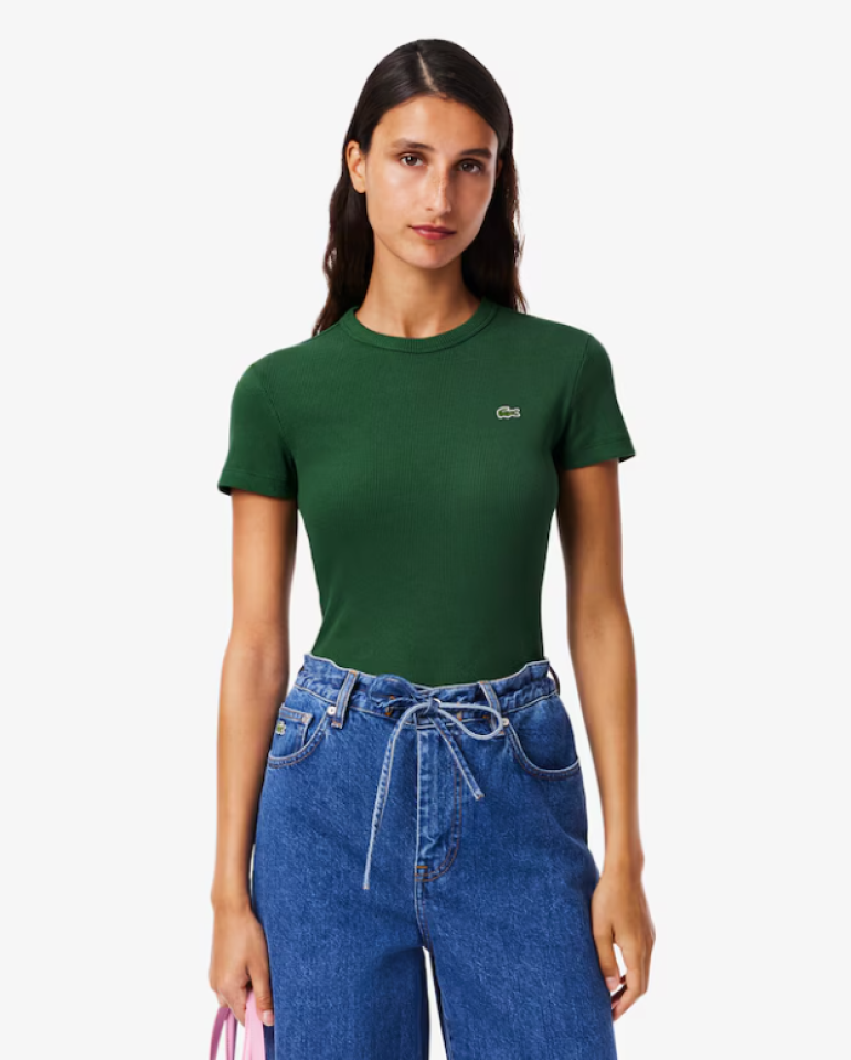 T-shirt slim fit en coton bio - LACOSTE