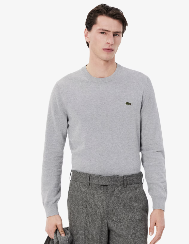 Pull à col rond en coton biologique uni - LACOSTE - AH1985 - LACOSTE