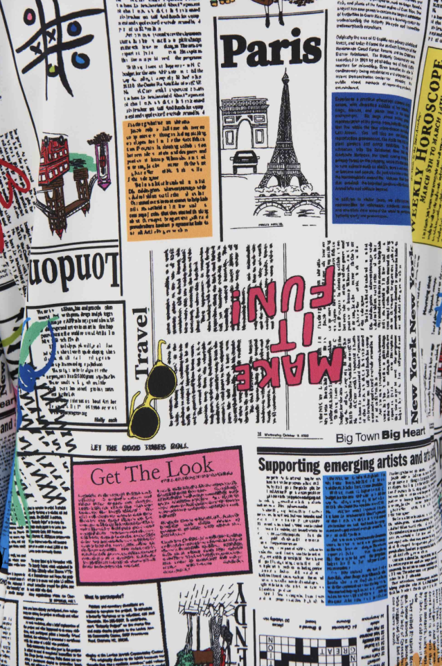 Veston ajusté en tricot soyeux avec motif journaux - JOSEPH RIBKOFF
