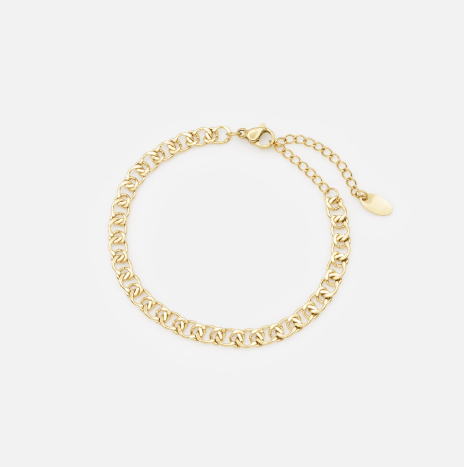 Bracelet doré maille croisée - BIZOU - SF251-B037GL - Bizou
