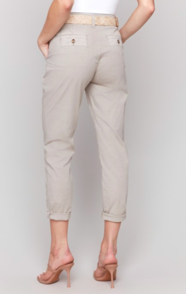 Pantalon ajusté avec ceinture- CHARLIE B 