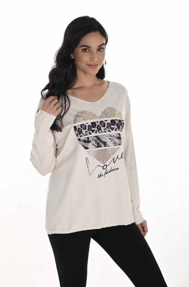 Tricot coeur glamour - FRANK LYMAN - 254931 - Frank Lyman