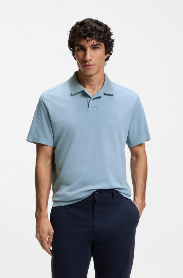Polo coton interlock imprimé logo – HUGO BOSS - 50559146-458 - Hugo Boss